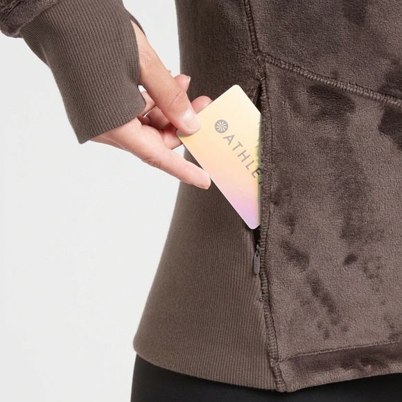 Athleta Shale Cloud Velour Fleece Jacket - Picture 4 of 15
